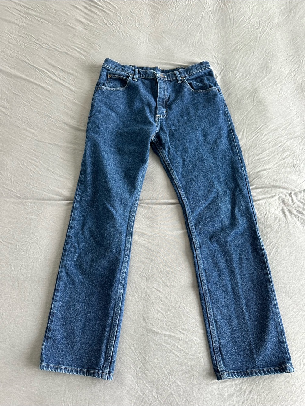 Wrangler Blue Denim Straight Jeans